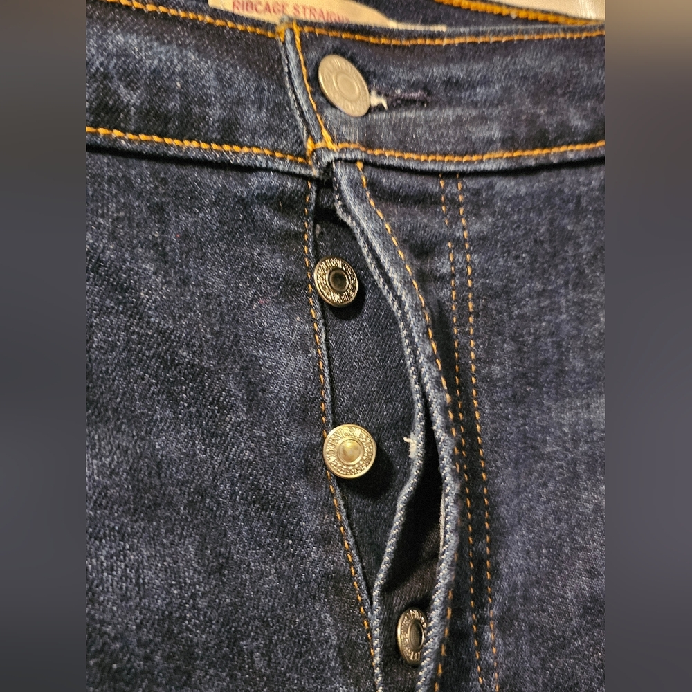 Levis Womens High Waist Ribcage Straight Ankle Distressed Jeans Size 22W NWT - Picture 5 of 13